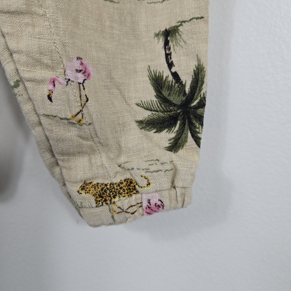 Old Navy Baby Girls Tan Tropical Animal Safari Ruffled One-Shoulder Romper 3-6M - Picture 6 of 9